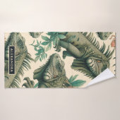 Motif vintage Iguana (Serviette de bain)