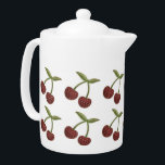 Motif vintage illustré de cerise sur blanc<br><div class="desc">Motif joli illustré avec des paires de cerises tasses.</div>