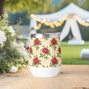 Motif vintage rose rouge