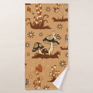 Motif Vintage sans couture avec des champignons br