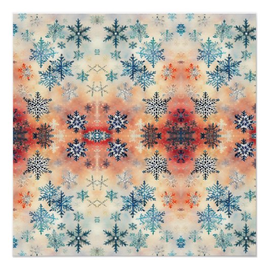 Motif vintage Snowflakes - Poster (Devant)