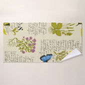 motif vintage transparent avec texte manuscrit Lor (Serviette de bain)