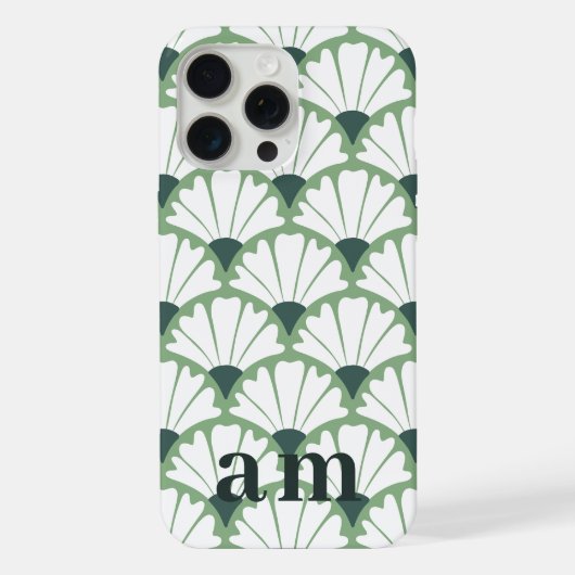 Motif vintage vert de 2 initiales Monogram (Verso)