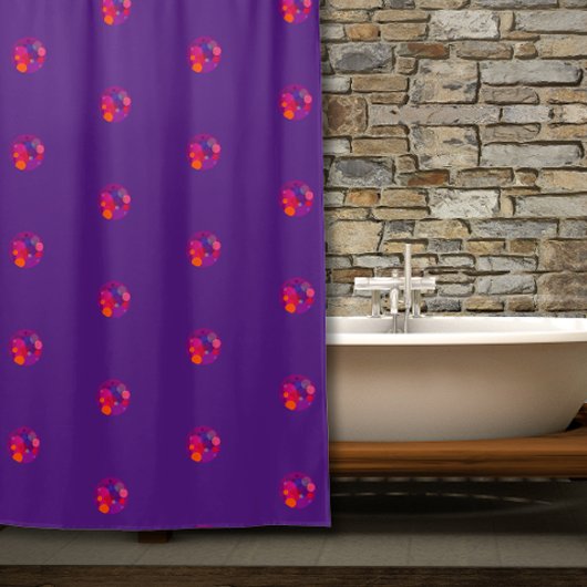 Motif violet avec cercle Douche rideau