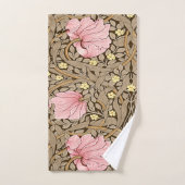 Motif W Morris Pimpernel en rose et sépia (Serviette à main)
