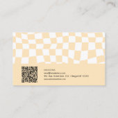 Motif Wavy À damiers avec Carte de visite QR (Dos)