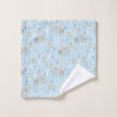 Motif Whimsical Gardener en bleu (Gant de toilette)