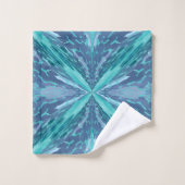 Motif X Turquoise pointillé (Gant de toilette)
