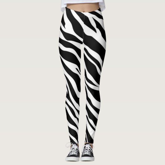 Motif Zebra Strips Imprimer Leggings (Devant)