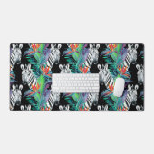 Motif Zèbre Et Fleurs Exotiques (Clavier et souris)