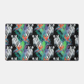 Motif Zèbre Et Fleurs Exotiques (Recto)