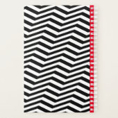 Motif Zig Zag Noir et Blanc Monogramme Rouge (Dos)