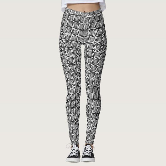 Motif Zig Zag sur Leggings Blancs (Devant)