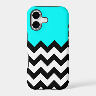 Motif-Zigzag-Bleu-Aquamarine-sur-Fond-Noir-&-Blanc