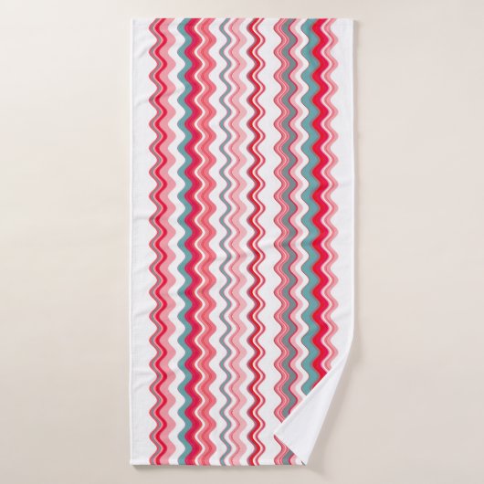 Motif Zigzag bleu rose (Serviette de bain)