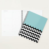 Motif Zigzag noir et blanc, Chevron, Bleu (Devant avec enveloppe)