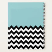 Motif Zigzag noir et blanc, Chevron, Bleu (Dos)