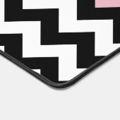 Motif Zigzag noir et blanc, Chevron, rose (Coin)
