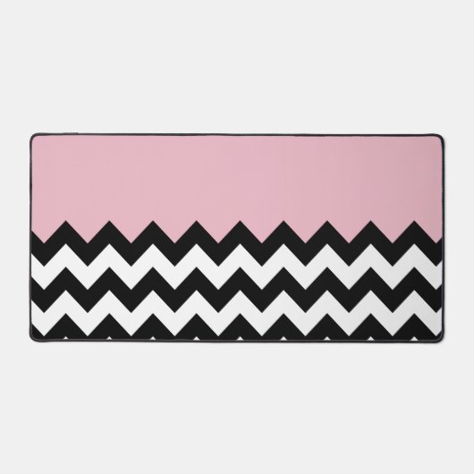 Motif Zigzag noir et blanc, Chevron, rose (Recto)