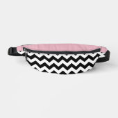 Motif Zigzag noir et blanc, Chevron, rose (Recto)