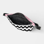 Motif Zigzag noir et blanc, Chevron, rose (Ouvrir)