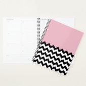 Motif Zigzag noir et blanc, Chevron, rose (Devant avec enveloppe)
