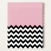Motif Zigzag noir et blanc, Chevron, rose (Dos)