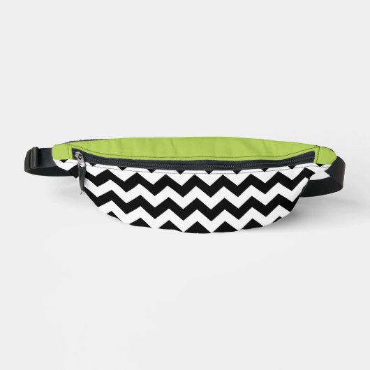 Motif Zigzag noir et blanc, Chevron, Vert (Recto)