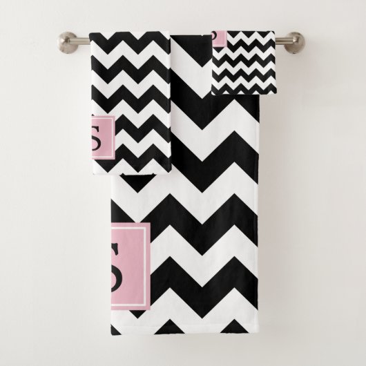 Motif Zigzag noir et blanc, Monogramme (En situation)