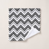 Motif Zigzag noir et blanc, Motif Chevron (Gant de toilette)