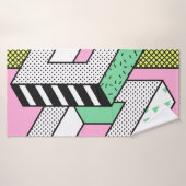 Motifs Abstraits Memphis sans joint avec géométrie (Serviette de bain)
