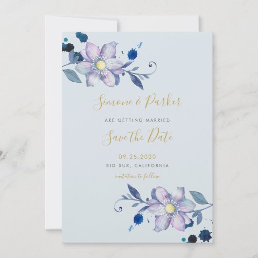 Motifs botaniques Enregistrer la carte de date (Devant)