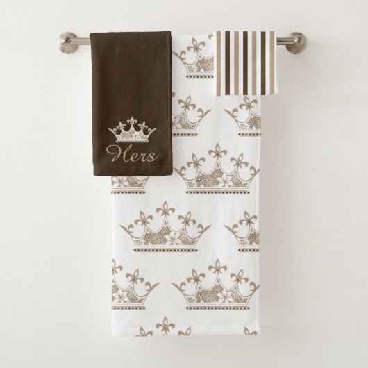 Motifs Brown et ensemble de serviettes de bain Cou (En situation)