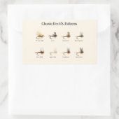 Motifs classiques de mouches sèches autocollants – (Sac)