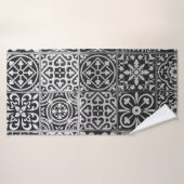 Motifs damentaux noirs et blancs (Serviette de bain)