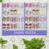 Motifs d'art de gant de four sur la serviette de (Plié)