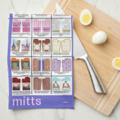 Motifs d'art de gant de four sur la serviette de (Quart Plié)