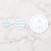 Motifs de Baby shower bleu doux | Confettis (Derrière)