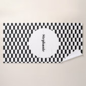 Motifs de camouflage à rayures noir et blanc nom p (Serviette de bain)