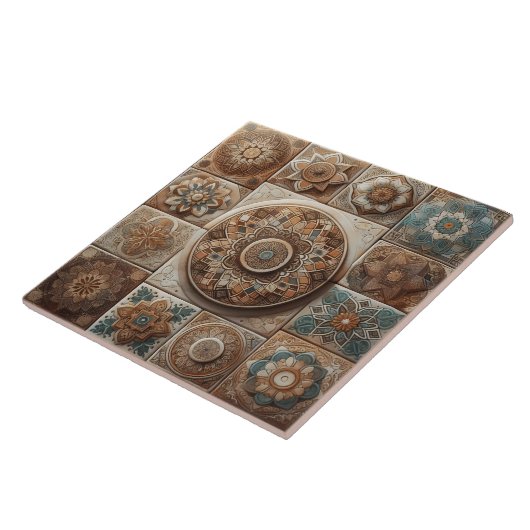 Motifs de carreaux complexes de terre (Côté)