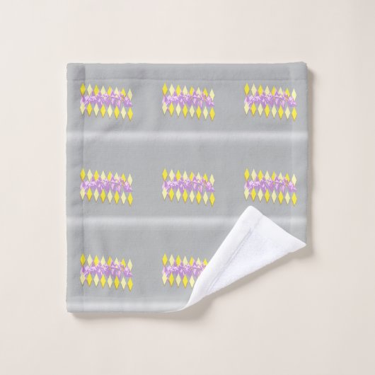 Motifs de diamant avec graphisme d'art violet tapi (Gant de toilette)
