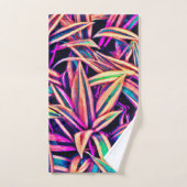 Motifs de feuilles de néon dévoilés (Serviette à main)
