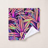 Motifs de feuilles de néon dévoilés (Gant de toilette)