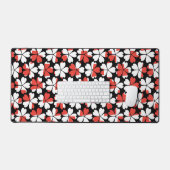 Motifs de fleurs blanches rouges mignons (Clavier et souris)