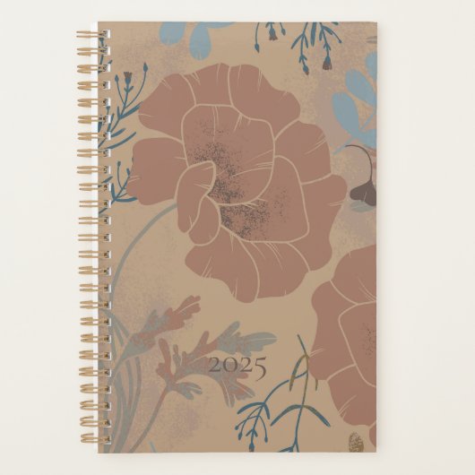 Motifs de fleurs, couleur mocha. (Devant)