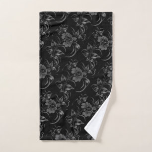 Motifs de fleurs sur fond noir