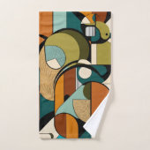 Motifs de la pop olive | Art rétro (Serviette à main)