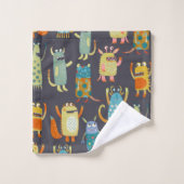 Motifs de monstres amusants (Gant de toilette)