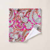 motifs de paisley blanc (Gant de toilette)