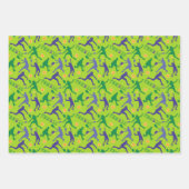 Motifs de tennis verts sur feuilles de papier d'em (Devant)